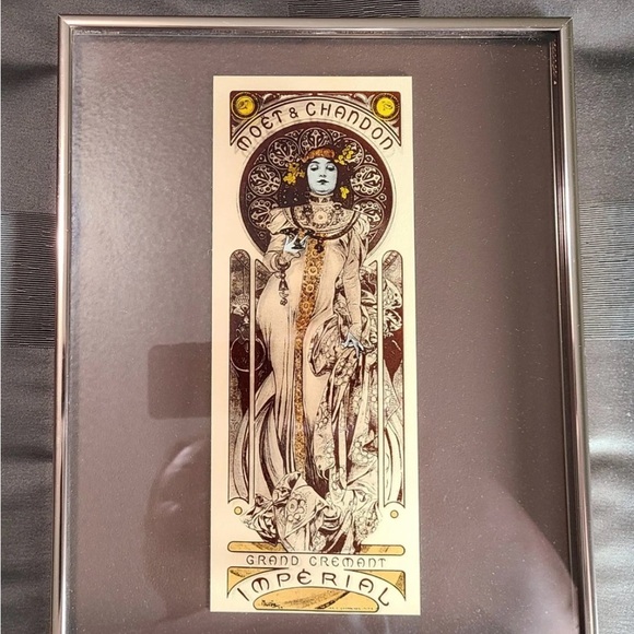 Alphonse Mucha Moet & Chardon reverse printed glass shadow box - Picture 2 of 4